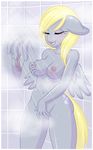  2016 anthro breasts derpy_hooves_(mlp) female friendship_is_magic masturbation my_little_pony nipples pussy rapps shower solo 