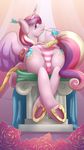  2016 abstract_background absurd_res arrow butt clothing cutie_mark equine feathered_wings feathers female feral friendship_is_magic fur hair hi_res horn icariusunlimited looking_at_viewer looking_back mammal multicolored_hair my_little_pony panties pink_feathers pink_fur presenting princess_cadance_(mlp) purple_eyes smile solo tail_wraps underwear winged_unicorn wings wraps 