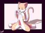  2016 animal_genitalia animal_penis balls blinking blushes cat cub cute feline feline_penis fur mammal nude paws penis scarf senz shadow sitting tongue young 