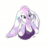  2016 female fur hair kwik lagomorph mammal pink_hair purple_eyes purple_fur rabbit solo white_fur 