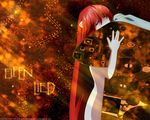  closed_eyes elfen_lied fine_art_parody gustav_klimt horns long_hair lucy_(elfen_lied) nude parody pink_hair solo wallpaper 