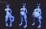  2016 3d_(artwork) abstract_background areola bacn big_breasts blush breast_expansion breasts canine clothed clothing digital_media_(artwork) female fox growth hair inflation krystal mammal nintendo nipples nude open_mouth simple_background solo standing star_fox tongue topless video_games 