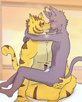  &lt;3 anal blush cat cum duo feline french_kissing kissing love male male/male mammal morenatsu nude panting passion penis shin_(morenatsu) sweat tiger torahiko_(morenatsu) 