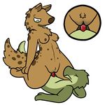  2016 aliasing anthro breasts duo erection female fur gnoll hyena kobold male male/female mammal nipples nude penetration penis pussy sex simple_background size_difference trout_(artist) vaginal vaginal_penetration 