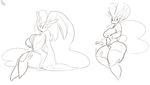  bathrobe big_breasts black_and_white breasts cleavage clothed clothing female half-closed_eyes immortalstar lopunny monochrome nintendo pok&eacute;mon pok&eacute;morph smile solo video_games 