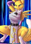  blue_eyes digimon fur renamon rika solo white_fur yellow_fur 