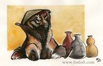  2016 balls eyes_closed foxfeather hat japanese jug male mammal solo tanuki 