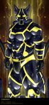  2016 abs anthro archy- bodysuit canine clothing digital_media_(artwork) gas_mask gloves looking_at_viewer male mammal mask muscular muscular_male portrait rubber rubber_drone skinsuit solo tight_clothing underwear 