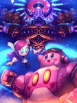  artist_name bellhenge blue_eyes goggles goggles_on_head helmet highres kirby kirby:_planet_robobot kirby_(series) max_profitt_haltmann md5_mismatch mecha pink_hair resized robobot_armor space spoilers star_(sky) star_dream susie_(kirby) upscaled 