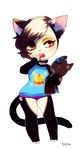  alpha_channel anthro chibi clothed clothing cute feline female half-closed_eyes mammal open_mouth rekuuhh simple_background solo standing teeth tongue transparent_background yawn 