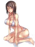  bad_id bad_pixiv_id bikini breasts brown_eyes brown_hair girls_und_panzer large_breasts long_hair mika_(girls_und_panzer) nametake_(nekoyasya12172) sketch smile solo swimsuit 