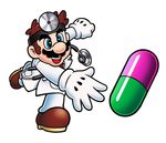  brown_hair doctor dr._mario gloves male_focus mario official_art pill super_mario_bros. 