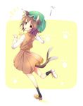  :p animal_ears black_legwear brown_hair cat_ears cat_tail chen earrings full_body hat highres jewelry mob_cap multiple_tails nekomata shoes short_hair single_earring socks solo tail tongue tongue_out touhou two_tails uta_(kuroneko) 