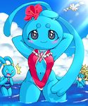  aliasing anthro armpits blush clothed clothing electabuzz female g-sun golduck grey_eyes group legendary_pok&eacute;mon looking_at_viewer manaphy nintendo outside partially_submerged phione pok&eacute;mon pok&eacute;morph sea skimpy sky smile sunshine swimsuit video_games water wingull 