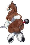  2013 anthro anus areola blackfrost breasts brown_eyes brown_fur clydesdale colored_pencil_(artwork) draft_horse equine feathering female fur hooves horse looking_at_viewer mammal mane multicolored_fur nipples nude overweight overweight_female pointy_ears pose puffy_anus pussy signature simple_background solo tail_wraps traditional_media_(artwork) white_background white_fur wraps 