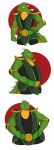 2020 5_fingers absurd_res anthro armor belly belly_expansion belt belt_buckle bent_arm big_belly black_clothing black_leotard black_topwear black_vest buckle claws closed_frown clothing colored digital_drawing_(artwork) digital_media_(artwork) elbow_pads english_description expansion finger_claws fingers forked_tongue front_view fully_clothed_anthro fully_clothed_male green_belt green_body green_claws green_scales green_tail hand_on_hip hand_on_own_hip head_spikes hi_res leotard lizardman male membrane_(anatomy) mortal_kombat multicolored_body multicolored_scales muscular muscular_anthro muscular_male pauldron pink_tongue pupils reptile_(mortal_kombat) saurian_(mortal_kombat) scales scalie sequence shaded sharp_teeth simple_background simple_shading slit_pupils solo spiked_tail spikes spikes_(anatomy) standing tail teeth theannoyingnpc thigh_expansion three-quarter_view tongue tongue_out topwear two_tone_body two_tone_scales two_tone_tail vest webbed_hands weight_gain white_background white_spikes wide_hips yellow_body yellow_eyes yellow_scales yellow_tail