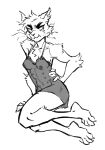 8_breasts anthro breasts claws clothing dr._t&#039;ana eyebrows fangs felid female guoh hand_on_back head_tuft lingerie looking_aside lying mammal messy_fur multi_breast on_side sketch solo star_trek star_trek_lower_decks teeth thick_eyebrows toe_claws translucent translucent_clothing tuft whiskers