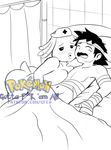  anthro ash_ketchum bandage chansey distracting_watermark duo female gfea_(artist) handjob hospital human human_on_anthro interspecies male male/female mammal monochrome nintendo pok&eacute;mon pokecenter satoshi_(pokemon) sex video_games watermark 