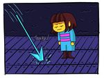  age112 brown_hair comic hair melee_weapon polearm protagonist_(undertale) river spear undertale video_games weapon 