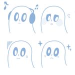  blush ghost headphones male monochrome napstablook solo spirit sungho undertale video_games 