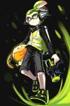  bad_id bad_pixiv_id bike_shorts black_footwear black_shirt black_shorts denchinamazu domino_mask full_body green_hair hair_slicked_back headgear hero_shot_(splatoon) highres holding holding_weapon ink_tank_(splatoon) inkling long_sleeves male_focus mask monster_boy scrunchie serious shirt shoes shorts single_vertical_stripe sneakers solo splatoon_(series) splatoon_1 squidbeak_splatoon tentacle_hair topknot vest walking weapon yellow_vest yunomi_(art1925love) 