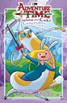 adventure_time adventure_time_(kaboom!) anthro backpack blonde_hair britt_wilson cake_the_cat cartoon_network clothing cover domestic_cat duo felid feline felis female fionna_the_human footwear grass hair hi_res human mammal mary_janes melee_weapon natasha_allegri official_art plant rian_sygh shoes short smile sword tail teeth title toony tree weapon