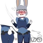  &lt;3 anthro blush butt_slap chills clothed clothing digital_media_(artwork) disney female judy_hopps lagomorph lazy-time_(artist) long_ears mammal rabbit solo zootopia 