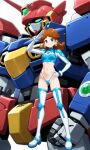  ai-generated confident heroic highleg highres mario_(series) mecha non-web_source pilot princess_daisy robot salute smile 