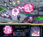  &lt;|&gt;_&lt;|&gt; 6+girls ahoge archon_(starcraft) beret black_hair black_halo black_horns black_wings blue_archive blue_halo braid demon_girl demon_horns demon_wings english_text fake_screenshot green_eyes gun halo hanako_(blue_archive) hat head_wings health_bar highres hina_(blue_archive) hm_(hmongt) horns juri_(blue_archive) koharu_(blue_archive) long_hair long_sleeves low_wings machine_gun mg42 multiple_girls multiple_horns parody pink_hair pink_halo prefect_team_member_(blue_archive) starcraft very_long_hair weapon white_hair winged_halo winged_hat wings 