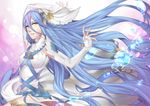  aqua_(fire_emblem_if) armpits artist_request ass blue_hair breasts bubble dancer dress elbow_gloves female fingerless_gloves fire_emblem fire_emblem_if gloves long_hair nashoki nintendo smile solo very_long_hair water yellow_eyes 