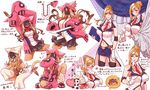  animal_ears animal_hood bare_shoulders blazblue blazblue_remix_heart blonde_hair blue_eyes breasts cat_hood chachakaka chibi chibi_inset closed_eyes drooling earrings estella_mckenzie gloves hood hoop_earrings jacket jewelry large_breasts long_hair makoto_nanaya midriff mole multicolored_hair multiple_girls navel nunun open_mouth partially_translated school_uniform short_hair skirt sleeping squirrel_ears teacher translation_request two-tone_hair zzz 