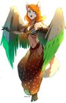  anthro blue_eyes bra canine clothed clothing ear_piercing female hihikori hybrid looking_at_viewer mammal navel piercing simple_background smile solo standing underwear white_background wings 