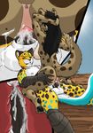  anus blair_(blush-panda) breasts cowgirl_position cum cum_inside duo feline female hyena internal leopard male male/female mammal nipples nude on_top pawpads paws pussy sex spotted_hyena turbo_(turbo_mcgogo) umpherio 
