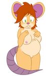  2016 aetherouranos anthro areola belly big_belly big_breasts breasts female fur mammal mouse nipples nude pips pregnant pussy rodent simple_background slightly_chubby solo white_background 