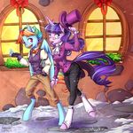  2016 anthro anthrofied clothing duo equine eyewear female friendship_is_magic glasses hat horn mammal moenkin my_little_pony pegasus rainbow_dash_(mlp) snow snowing starlight_glimmer_(mlp) top_hat unicorn windy wings 