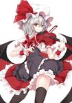  alternate_costume bat_wings black_legwear black_wings blue_hair commentary_request frilled_skirt frills hat hat_ribbon instrument looking_at_viewer music playing_instrument puffy_sleeves red_eyes red_ribbon remilia_scarlet ribbon skirt smile solo thighhighs touhou utakata_(kochou_no_yume) violin violin_bow wings wrist_cuffs zettai_ryouiki 