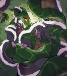  3_toes 4_fingers absurd_res ambiguous_feral ambiguous_gender anaconda anthro anthro_on_feral belly bestiality black_body black_fur boa_(snake) boinae brown_body brown_countershading brown_fur buckteeth claws coiled_tail coiling countershade_fur countershading detailed_background duo ear_piercing ear_ring erection eye_contact eyebrows feet feral finger_claws fingers fur genitals grass green_body green_scales grin gtskunkrat_(character) hair haps hi_res humanoid_genitalia humanoid_hands humanoid_penis hybrid long_tail looking_at_another male male/ambiguous male_anthro mammal mephitid multicolored_body multicolored_fur multicolored_scales murid murine nipple_piercing nipples nude_anthro nude_male outside overweight overweight_anthro overweight_male pawpads penile penis piercing plant purple_hands purple_nose purple_pawpads purple_penis rat reptile ring_piercing rodent scales scalie sex shaded shikan skunk smile smiling_at_another smiling_at_partner snake tail teeth toe_claws toes tree white_body white_claws white_eyebrows white_finger_claws white_fur white_hair white_toe_claws yellow_sclera 