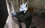 3d_(artwork) anthro clothing collared_shirt daz_studio_(artwork) dexterous digital_media_(artwork) door dragon dress_shirt fog formal_wear hi_res hospital inside lockpick lockpicking male mythological_creature mythological_scalie mythology perturbedmania phillips_marker reptile scalie shirt sneaking solo solo_focus spy suit topwear