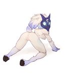  all_fours anthro anus breasts butt caprine female kindred_(lol) lamb_(lol) league_of_legends mammal mask pussy simple_background solo video_games white_background 