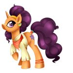  2016 alpha_channel clothed clothing cutie_mark ear_piercing equine female feral friendship_is_magic fur hair headband hi_res horn jewelry looking_at_viewer mammal my_little_pony orange_fur piercing purple_eyes purple_hair saffron_masala_(mlp) scarlet-spectrum simple_background smile solo transparent_background unicorn 