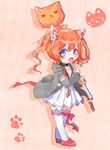  :o animal_ears bad_id bad_pixiv_id blue_eyes candy choker fang flower food gloves gremlin hair_flower hair_ornament leg_ribbon lollipop minigirl monster_girl monster_musume_no_iru_nichijou monster_musume_no_iru_nichijou_online orange_hair paw_gloves paws pink_background rem_(monster_musume) ribbon solo tana_(tana_chi35) thighhighs twintails 