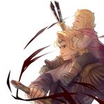  artist_name blonde_hair boots brown_eyes cape child closed_eyes epaulettes father_and_son fatherly fire_emblem fire_emblem_if hasuyawn marks_(fire_emblem_if) multiple_boys siegbert_(fire_emblem_if) siegfried_(sword) simple_background sword teeth tiara toy_sword weapon white_background 