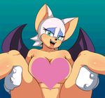  &lt;3 2016 animated anthro bat black_nose blue_background breasts censored clothing duo eyeshadow female fur gloves green_eyes looking_at_viewer low_res makeup mammal membranous_wings night0wi nude pussy rouge_the_bat simple_background smile solo_focus sonic_(series) spikes tongue tongue_out white_fur wings 