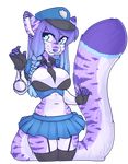  alpha_channel big_tail blue_eyes braided_hair cat clothed clothing digital_media_(artwork) feline female fur hair handcuffs key legwear lily_(crystalscar) looking_at_viewer mammal midriff navel necktie portrait purple_fur shackles shirt simple_background skirt solo stockings three-quarter_portrait transparent_background zyira 