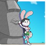 anthro big_breasts breasts el_senor_erizo elinor_rabbit elinor_wonders_why female grass_skirt hi_res lagomorph leaf_skirt leporid mammal markings nude pbs rabbit solo tribal tribal_markings