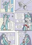  animal_genitalia anthro balls butt canine comic dialogue digital_media_(artwork) dog english_text fur heterochromia hi_res male mammal nude penis sheath shower solo sunitai text ziggyhusky 