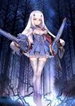  1girl arm_at_side black_cape black_gloves blue_boots blue_dress blue_sleeve_cuffs boots breasts cape choco_(chocolate_shop) closed_mouth collared_shrug dress expressionless fairy_sword_arondight fate/grand_order fate_(series) frilled_dress frills full_body game_cg gloves halter_dress halterneck hand_on_own_hip large_variant_set legs_together long_hair long_sleeves looking_at_viewer melusine_(fate) melusine_(second_ascension)_(fate) official_art short_dress shrug_(clothing) side_cape sidelocks sleeve_cuffs small_breasts solo standing thigh_gap thighhighs third-party_source turtleneck turtleneck_dress underbust variant_set white_hair white_sleeves white_thighhighs yellow_eyes 