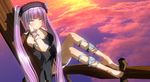  absurdres bare_shoulders barefoot custom_maid_3d_2 dress euryale fate/grand_order fate/hollow_ataraxia fate/stay_night fate_(series) hair_ribbon highres long_hair purple_eyes purple_hair ribbon solo sumxsum03 twintails very_long_hair 