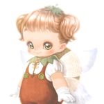  arms_at_sides bangs blush brown_hair buttons child closed_mouth eyelashes fairy_wings gloves green_eyes hat key long_hair overalls rilu_rilu_fairilu short_sleeves simple_background smile solo souri tomato_(fairilu) transparent_wings twintails white_background white_gloves wings 