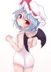  bad_id bad_perspective bad_pixiv_id bat_wings beni_shake blue_hair cowboy_shot hat hat_ribbon looking_at_viewer mob_cap one-piece_swimsuit red_eyes remilia_scarlet ribbon school_swimsuit solo swimsuit touhou white_school_swimsuit white_swimsuit wings 